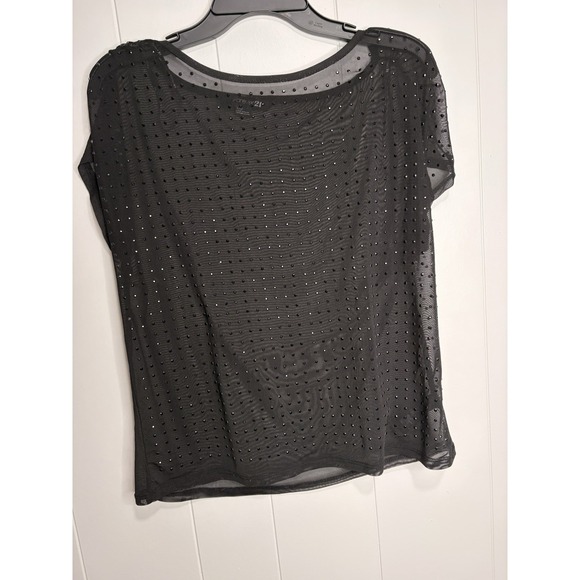 Forever 21 Tops - Forever 21 Black sheer with black doots  accents top club  party trendy dark